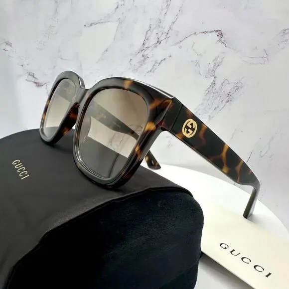 LUXURY New Gucci Polarized Sunglasses Brown Black Tortoise  display picture 2